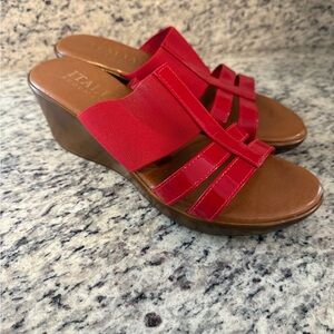 Italian Shoemakers Red Wedge 7.5